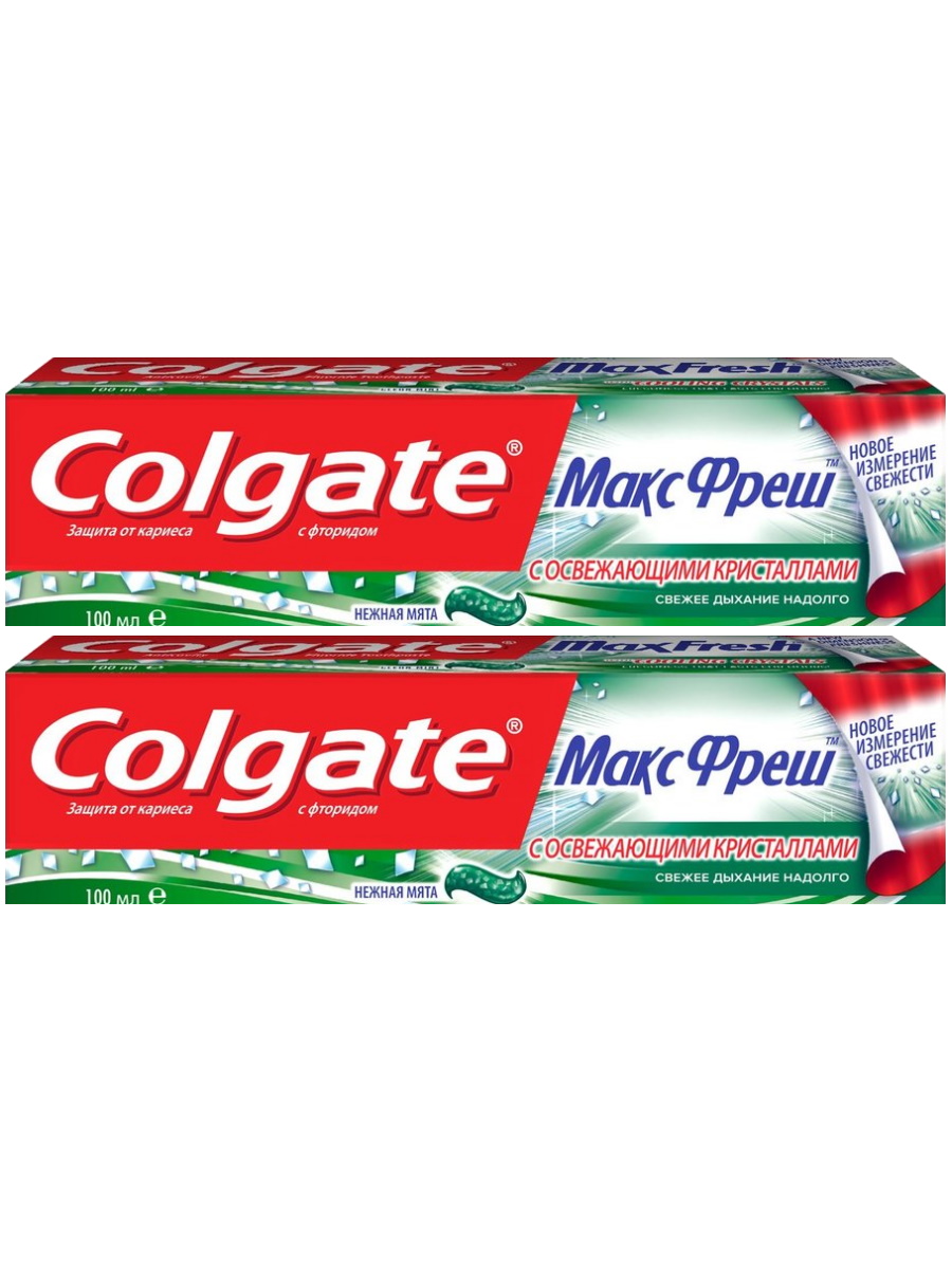 

Комплект Зубная паста Colgate Макс фреш Нежная мята 100 мл х 2 шт., МАКС ФРЕШ Нежная мята