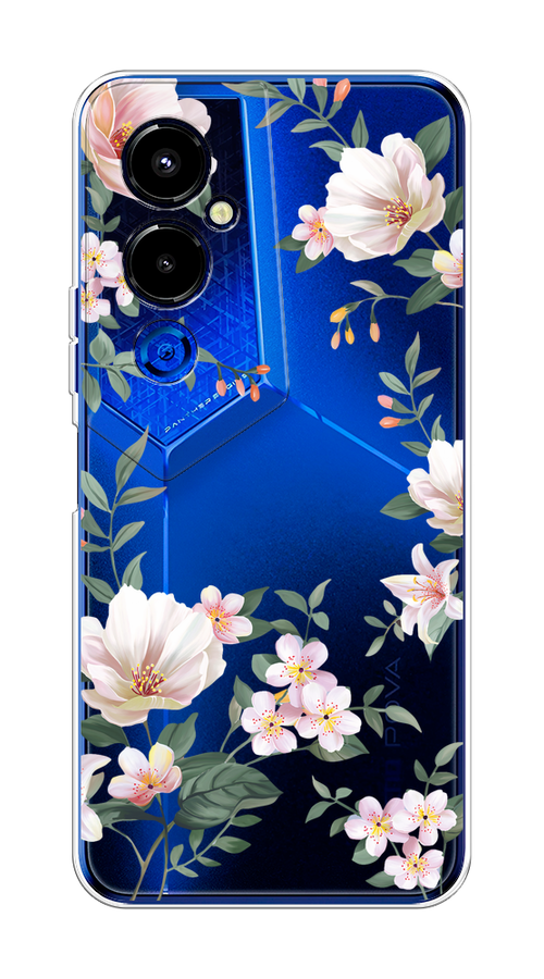 

Чехол на Tecno Pova 4 Pro "Beautiful white flowers", 302650-1