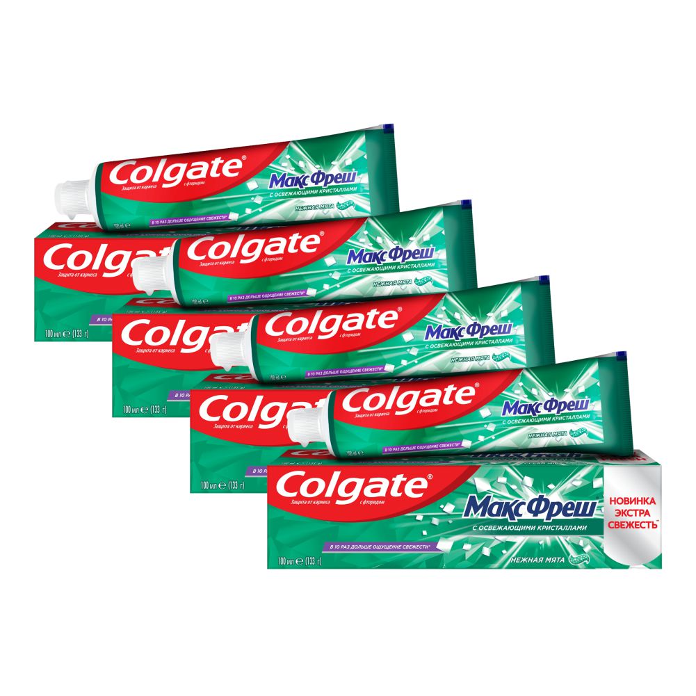 Комплект Зубная паста Colgate Макс фреш Нежная мята 100 мл х 4 шт.