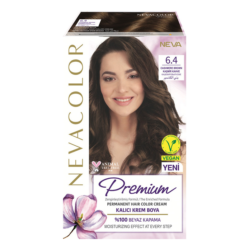 Крем-краска для волос Neva Premium стойкая 6.4 Мягкий кофе bioderma шампунь бессульфатный мягкий на каждый день nodé 400