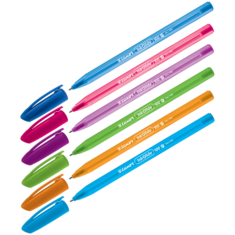 

Ручка шариковая Luxor InkGlide 100 Icy синяя 0,7мм корпус ассорти 50шт, 16700/50 Tub