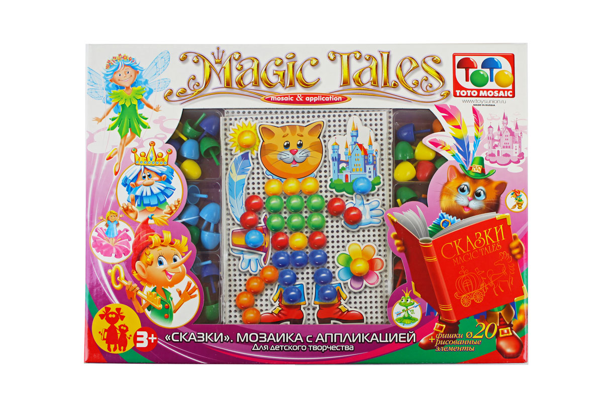 

Мозаика для детей Toys Union с аппликацией Сказки 45 фишек, Сказки