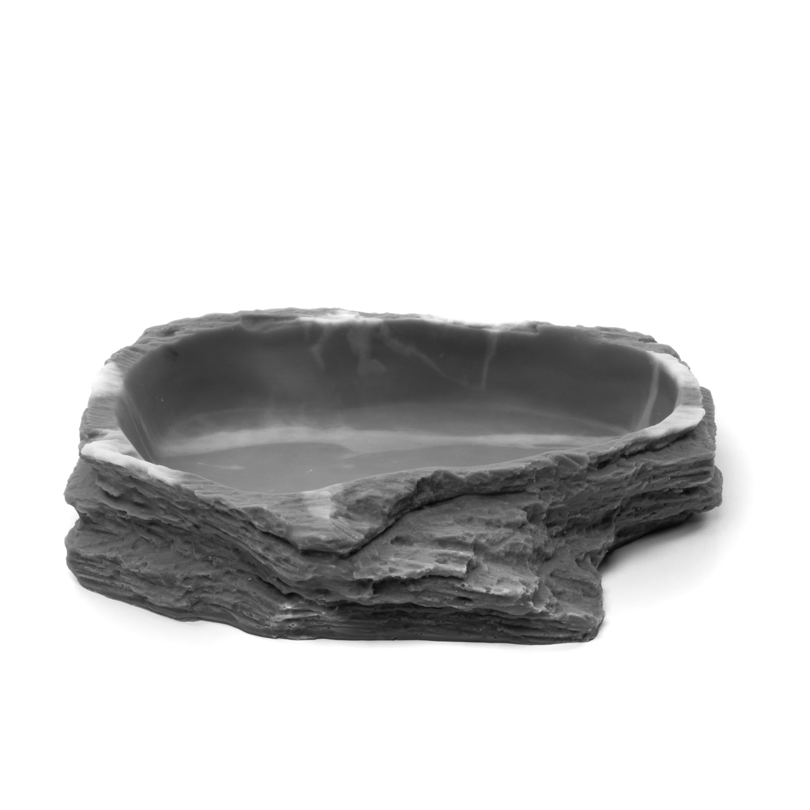 Кормушка-поилка для рептилий LUCKY REPTILE Granite, серая, 23 х 20 х 5 см