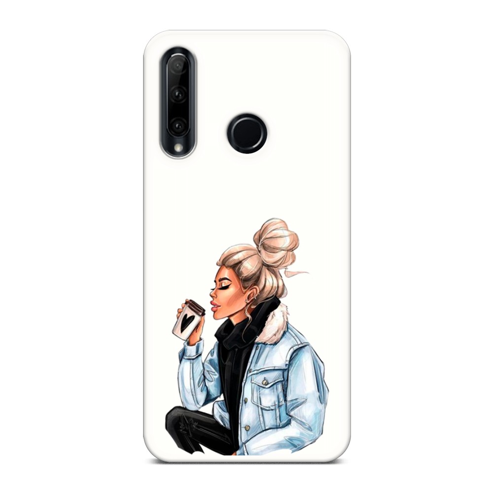 

Чехол Awog на Honor 10i/ 20e/ P smart+ 2019/ 20 Lite "Cute girl", Бежевый;черный;голубой, 6104157-1