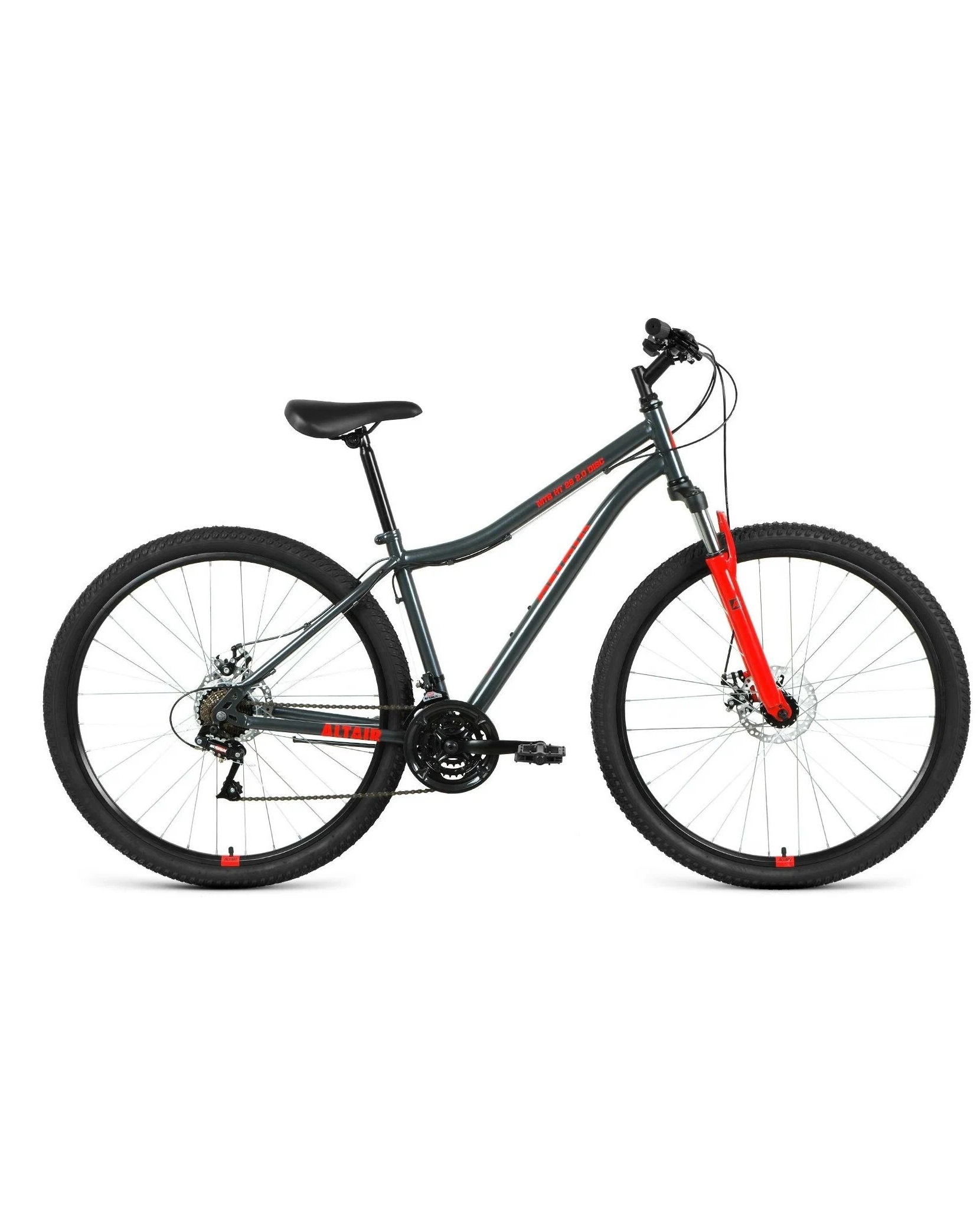 

Велосипед Altair MTB HT 2.0 Disk 2022 19" темно-серый/красный, MTB HT 2.0 Disk