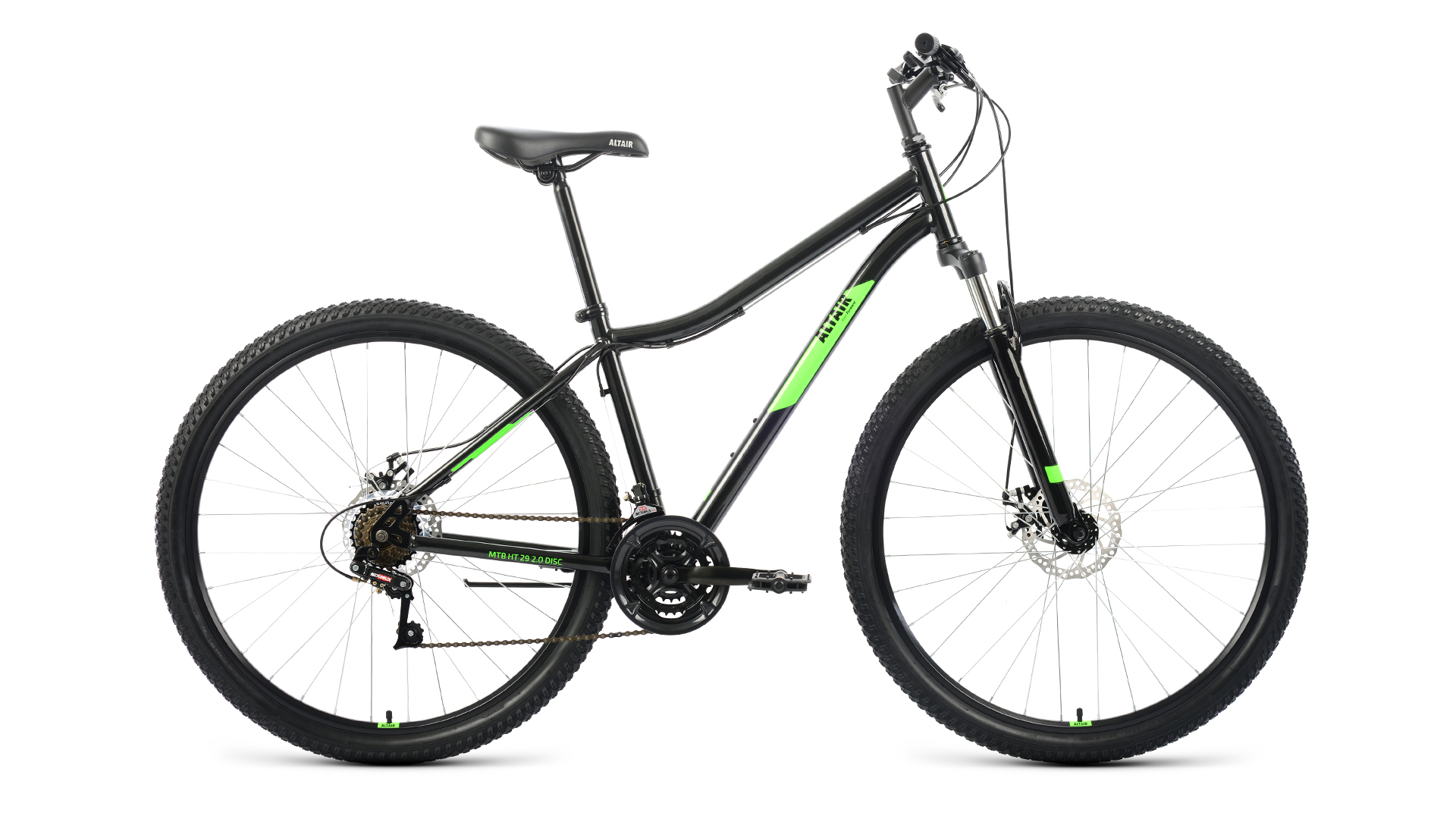 фото Велосипед altair mtb ht 2.0 disk 2022 17" черный/ярко-зеленый