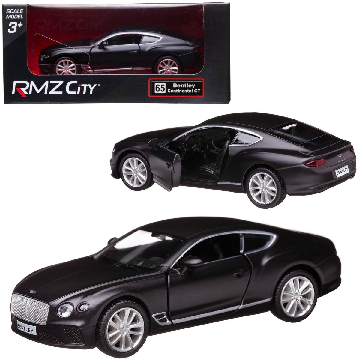 

Машинка металлическая Uni-Fortune RMZ City 1:32 TheBentleyContinental GT 2018 черн. матов., Черный