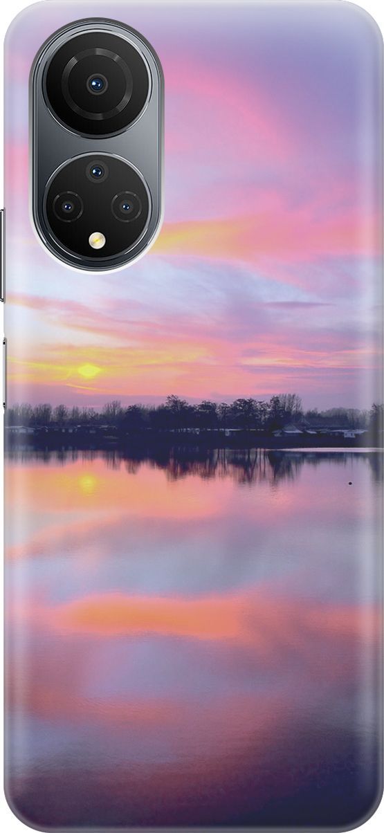 

Силиконовый чехол на Honor X7 "Зарево над рекой", Голубой;фиолетовый, 158548