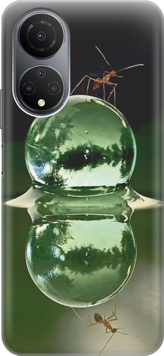 

Силиконовый чехол на Honor X7 "Жук на пузырьке", Зеленый;черный, 158545