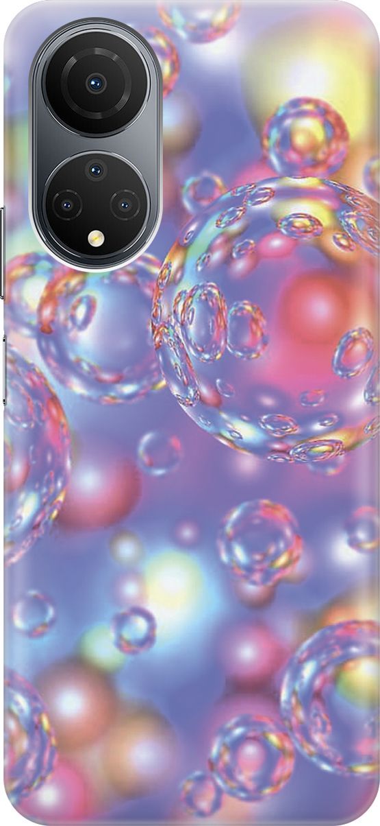 

Силиконовый чехол на Honor X7 "Необычные пузырьки", Белый;розовый, 158538