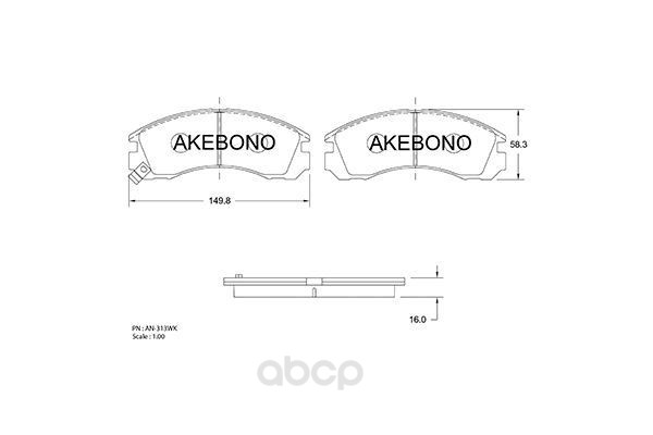 

Тормозные колодки Akebono дисковые AN313WK