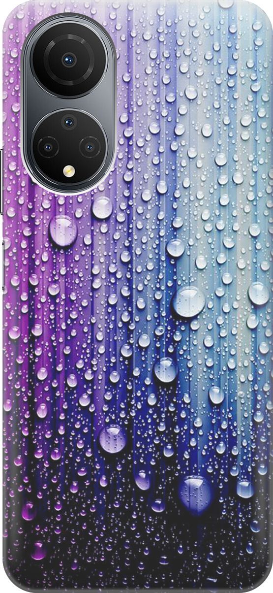 

Силиконовый чехол на Honor X7 "Капли на голубом", Голубой;фиолетовый, 158538