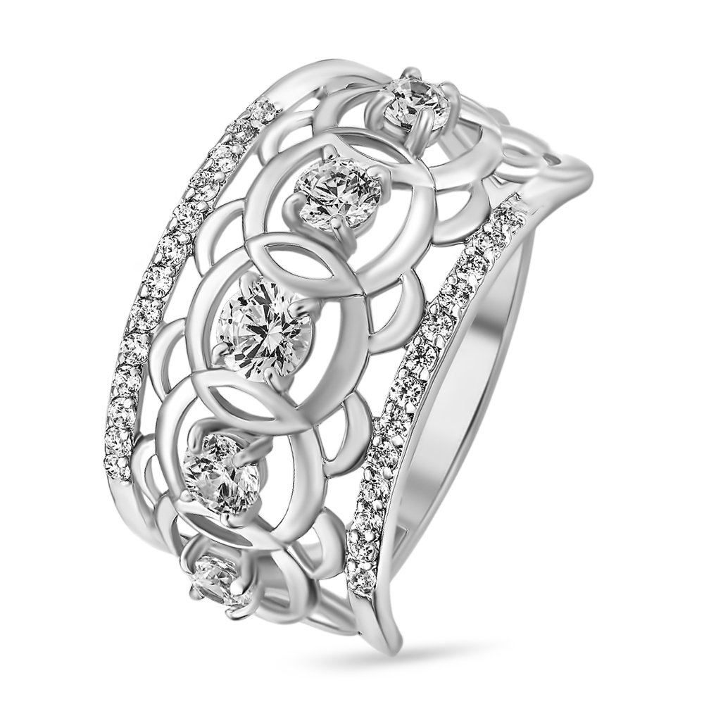 

Кольцо женское из серебра с фианитом 585Gold 701004288, р. 19, 701004288