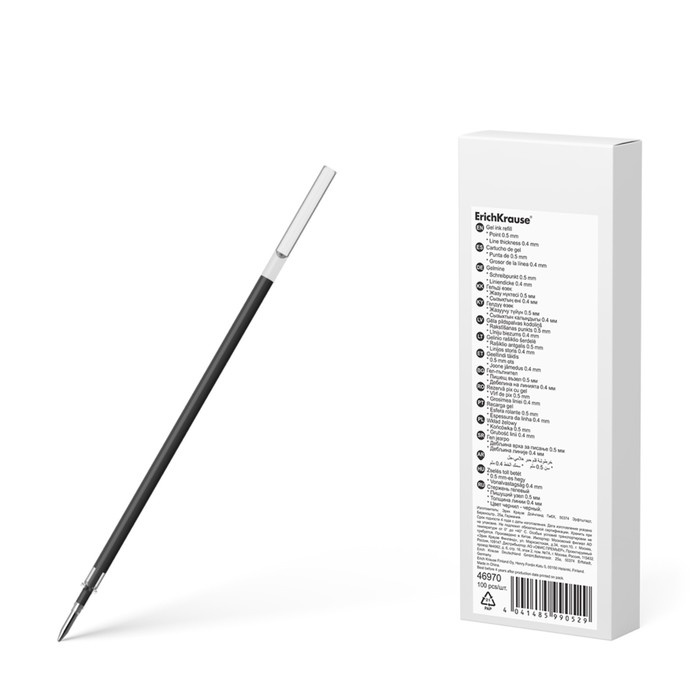 

Стержень гелевый ErichKrause Standard, узел 0.5 мм, длина 129 мм, для ручек R-301 Gel Mati