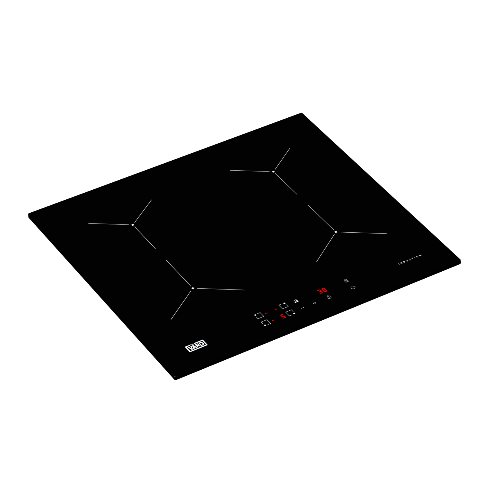 Встраиваемая варочная панель индукционная Vard VHI6420B черный встраиваемый холодильник vard vic177ni белый
