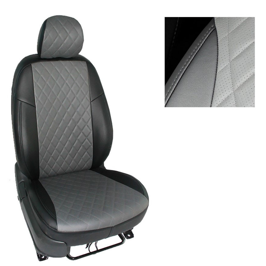 

Чехлы из экокожи Ромб Seintex для Nissan Almera Classic 2006-2013 (серые, 90313)