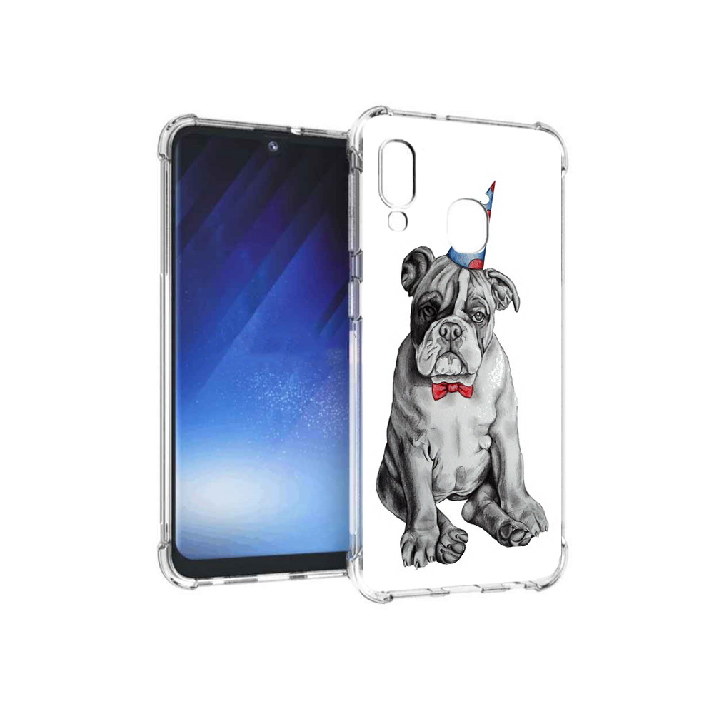 

Чехол MyPads Tocco для Samsung Galaxy A20e праздничный щенок (PT133424.505.554), Прозрачный, Tocco