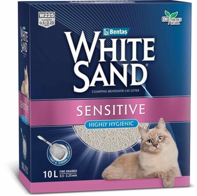 Комкующийся наполнитель White Sand, для чувствительных кошек без запаха, 8,5 кг