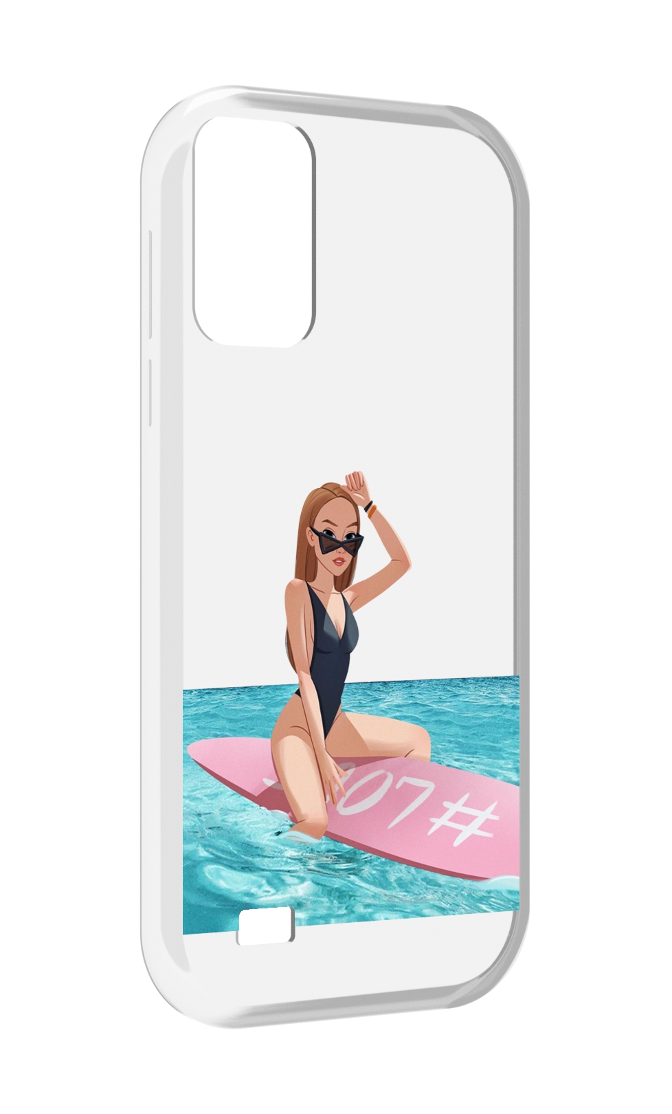 

Чехол MyPads девушка-на-серфе женский для Oukitel C31, Прозрачный, Tocco
