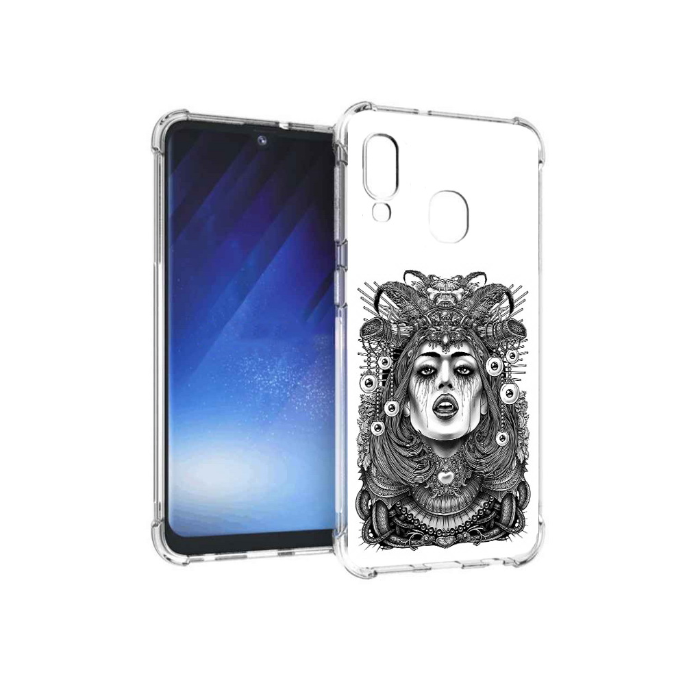 

Чехол MyPads Tocco для Samsung Galaxy A20e портрет девушки черно белый (PT133424.505.551), Прозрачный, Tocco