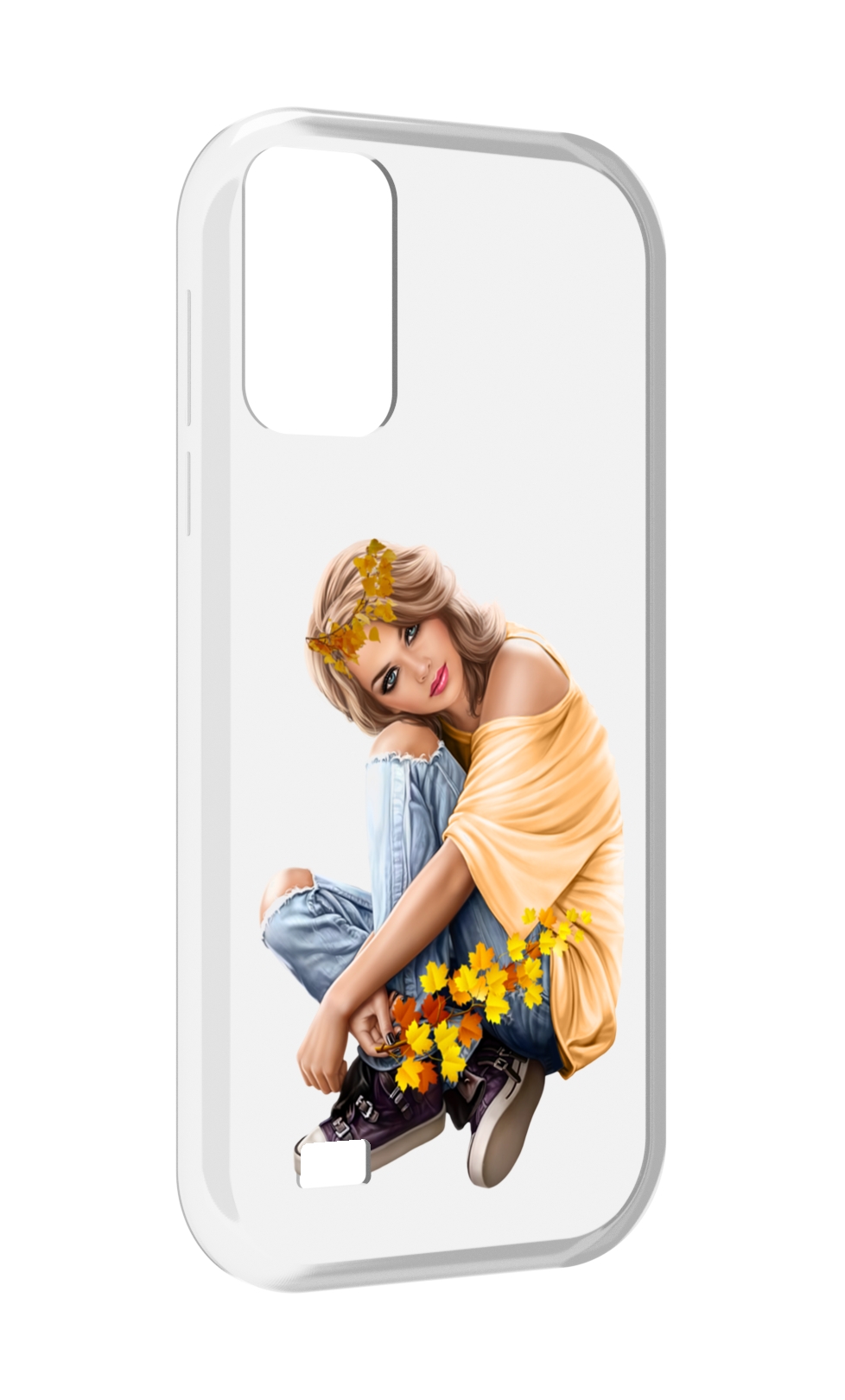 

Чехол MyPads девушка-в-цветочками женский для Oukitel C31, Прозрачный, Tocco