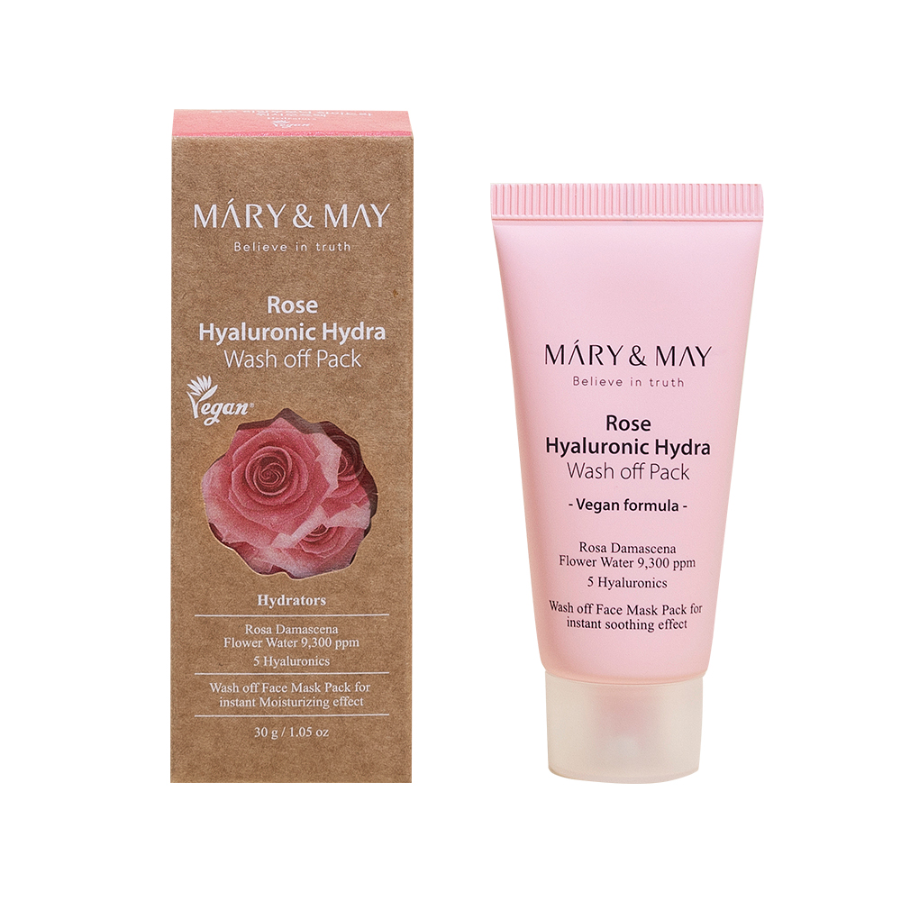 Маска для лица Mary&May очищающая роза гиалурон Rose Hyaluronic Hydra Wash off Pack 30 г bisou превошинг маска для волос pre wash mask 250