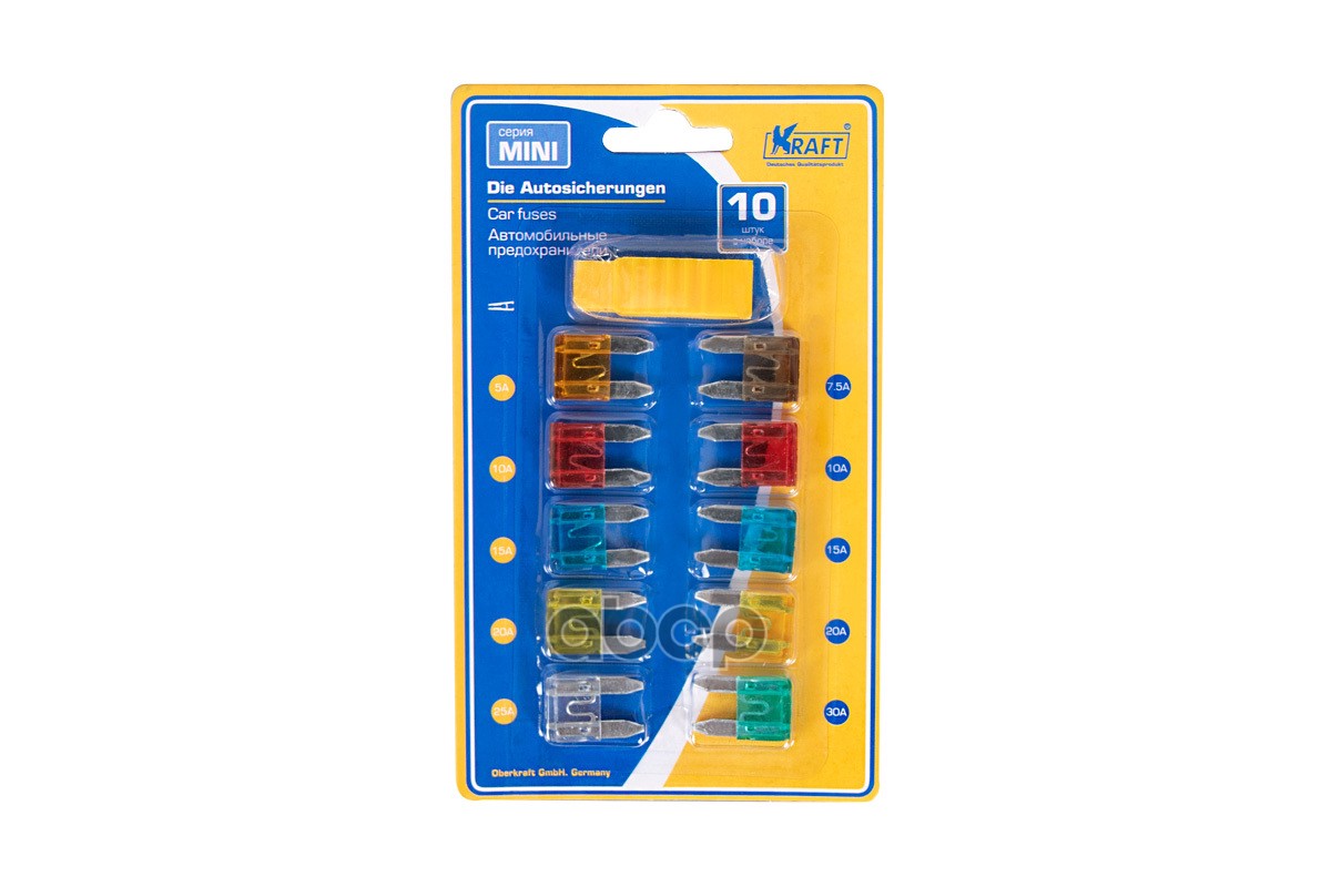 

Набор Предохранителей В Блистере (Мини 10 Шт.) С Пинцетом Kraft арт. KT870019
