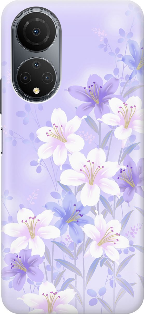 

Силиконовый чехол на Honor X7 "Лилии на фиолетовом", Белый;фиолетовый, 158546