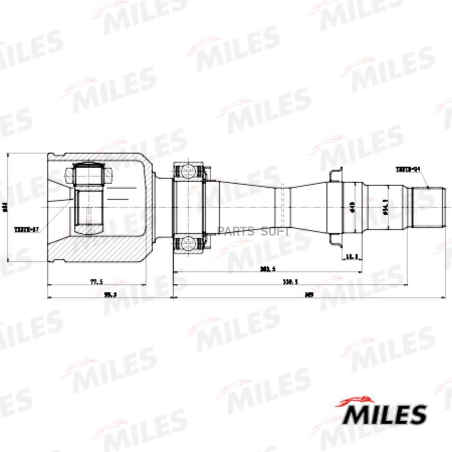 

Шарнирный комплект, приводной вал Miles ga12074