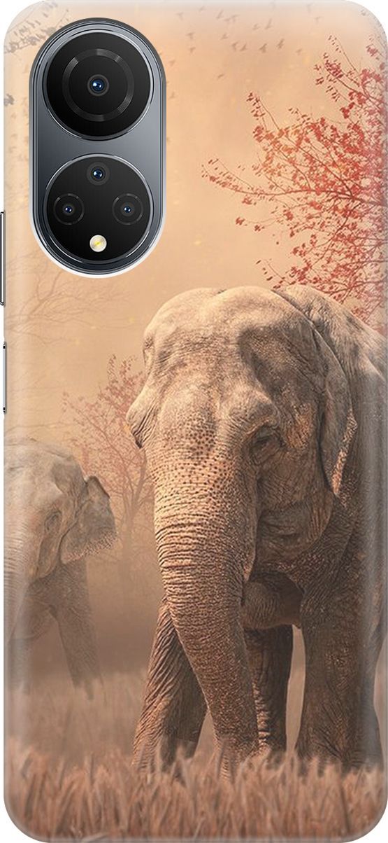 

Силиконовый чехол на Honor X7 "Закатный песочный слон", Коричневый;черный, 158545