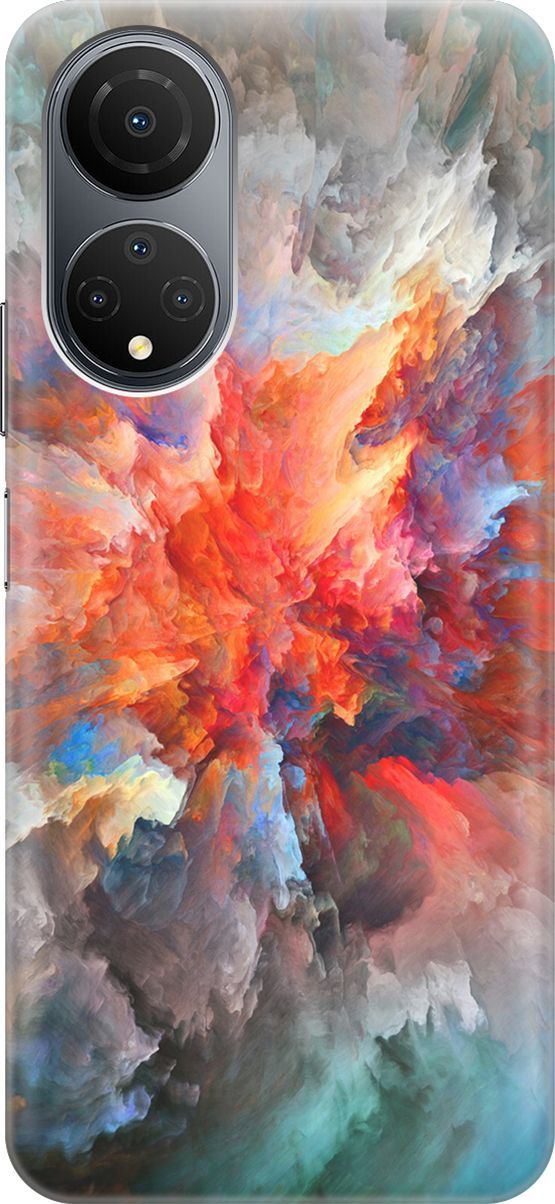 

Силиконовый чехол на Honor X7 "Взрыв цвета", Оранжевый;серый, 158538