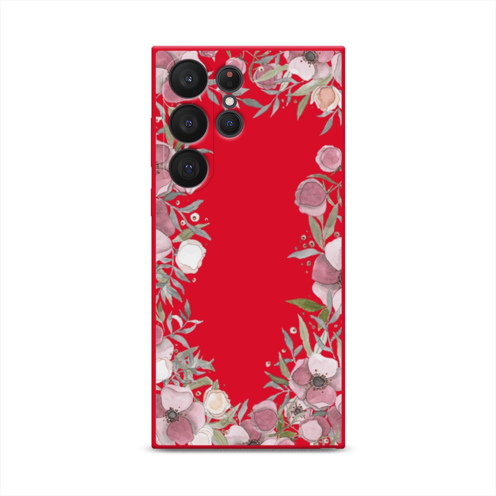 

Чехол Awog на Samsung Galaxy S23 Ultra 5G "Розовая цветочная рамка", Розовый;зеленый, 2107553-1