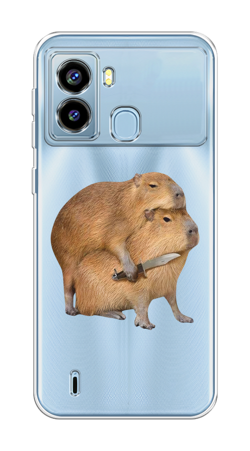 

Чехол на Tecno Pop 6 "Капибара с ножом", Бежевый, 302050-1