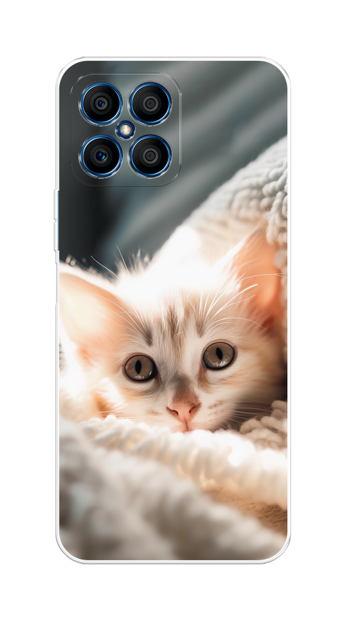 

Чехол на Honor X8 "Белый шкодливый котенок", Серый;белый;бежевый;оранжевый, 6107650-1