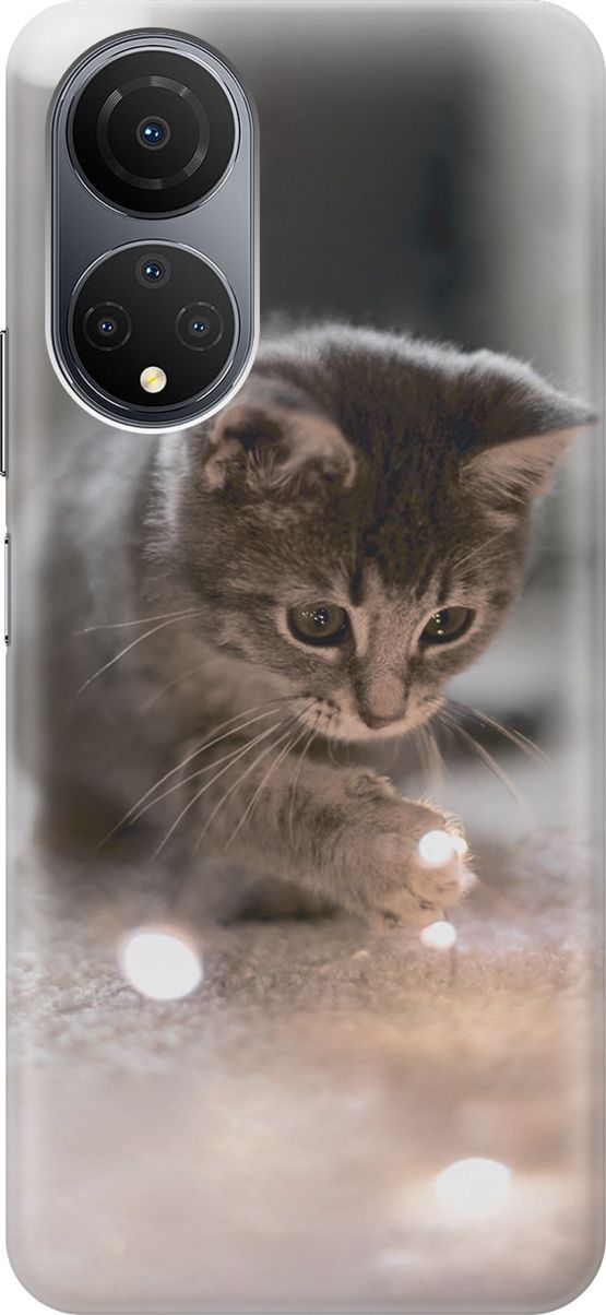 

Силиконовый чехол на Honor X7 "Котенок и свет", Белый;коричневый, 158547