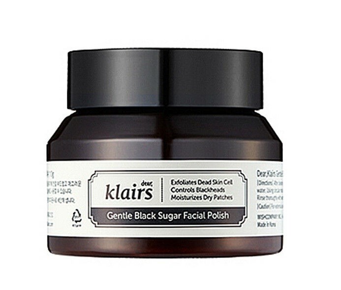 Сахарный скраб для лица Klairs Gentle Black Sugar Facial Polish, 110 мл мезороллер для лица и тела drs на 540 игл длиной 2 5 мм c титановым напылением чёрный