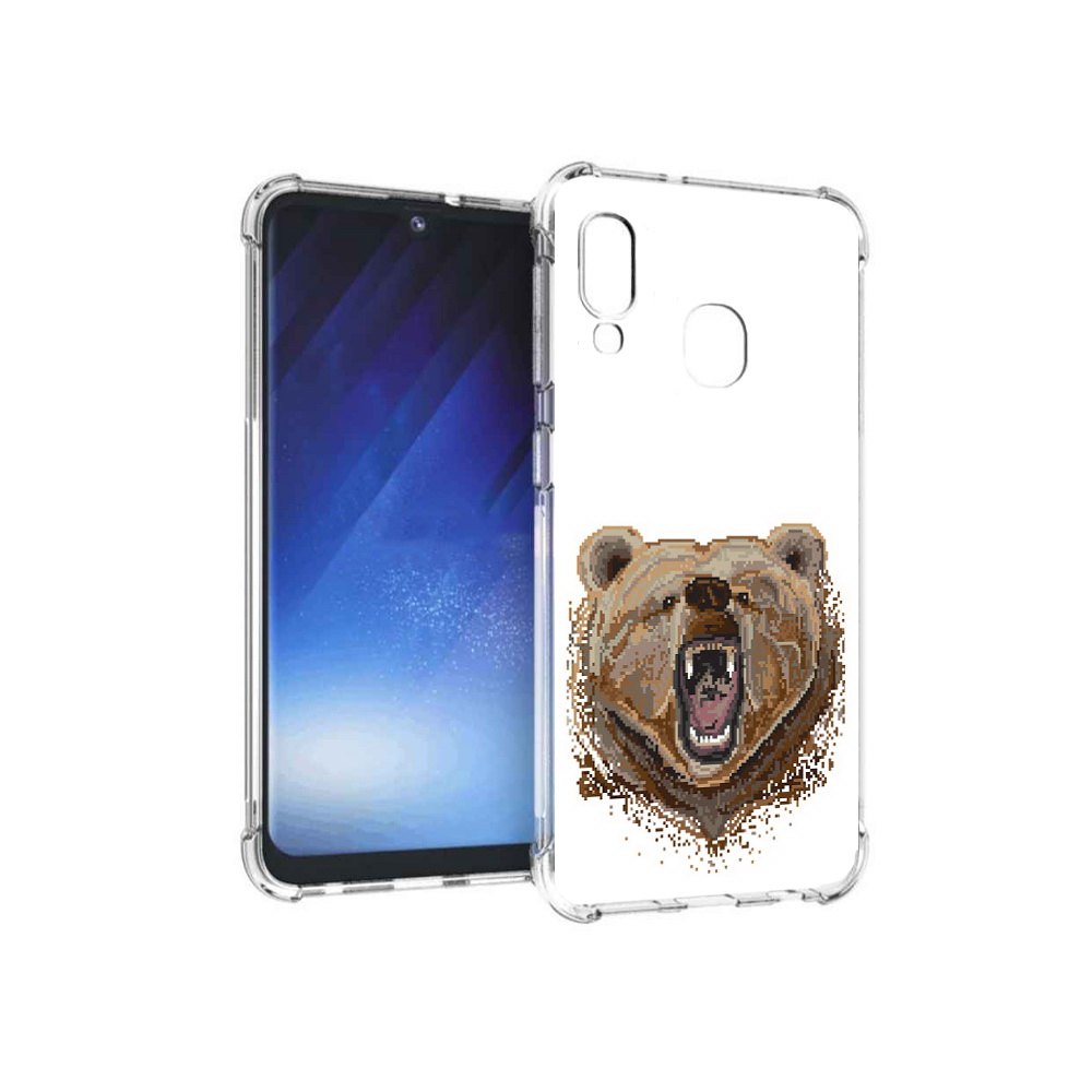 

Чехол MyPads Tocco для Samsung Galaxy A20e пиксельный медведь (PT133424.505.539), Прозрачный, Tocco