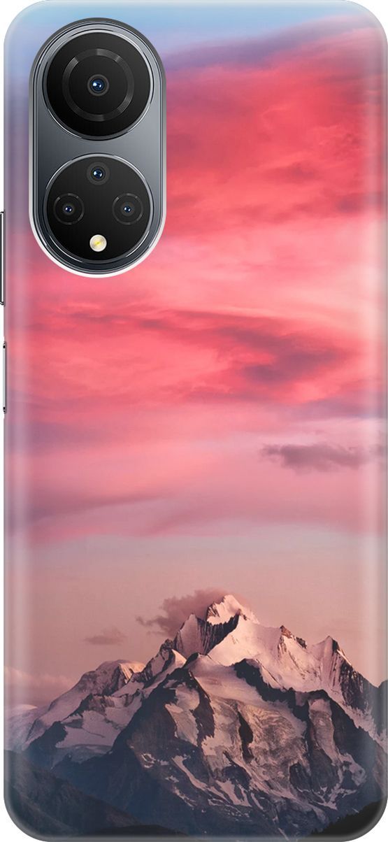

Силиконовый чехол на Honor X7 "Горы и небо", Коричневый;розовый, 158548