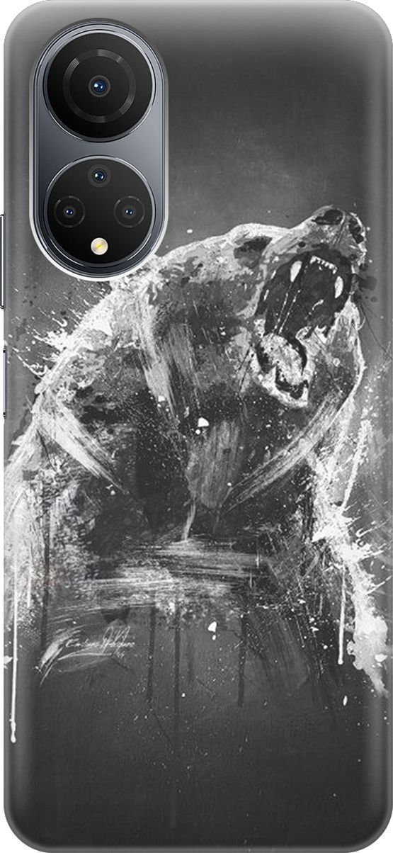 

Силиконовый чехол на Honor X7 "Разъяренный медведь", Коричневый;серый, 158545