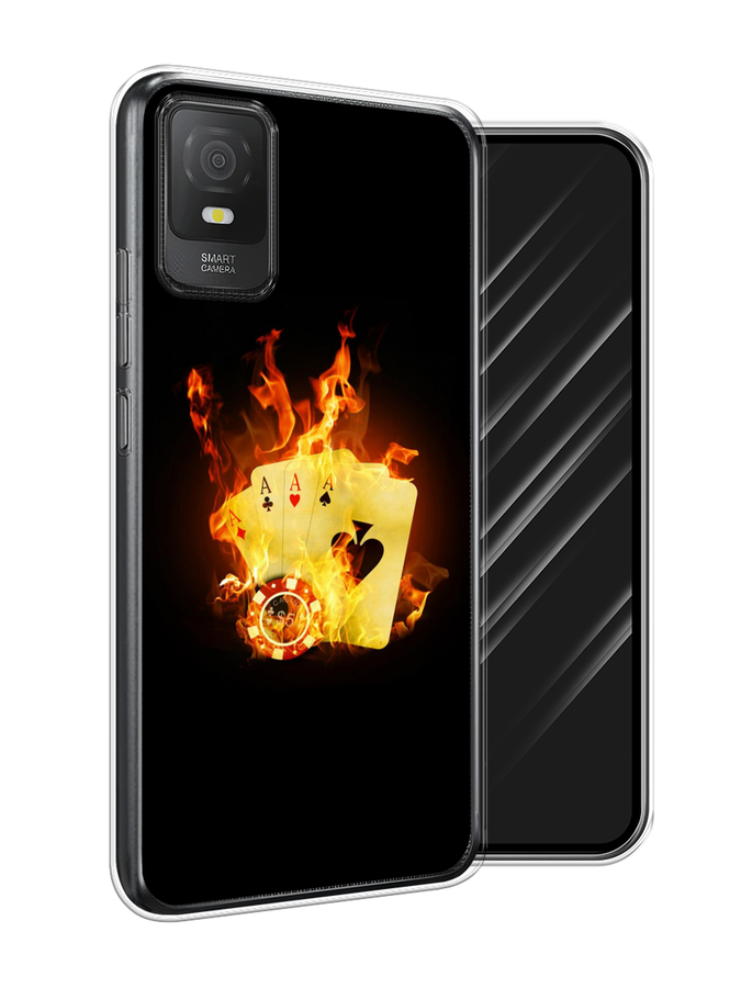 

Чехол Awog на TCL 403 "Горящие карты", Черный;оранжевый, 291650-9
