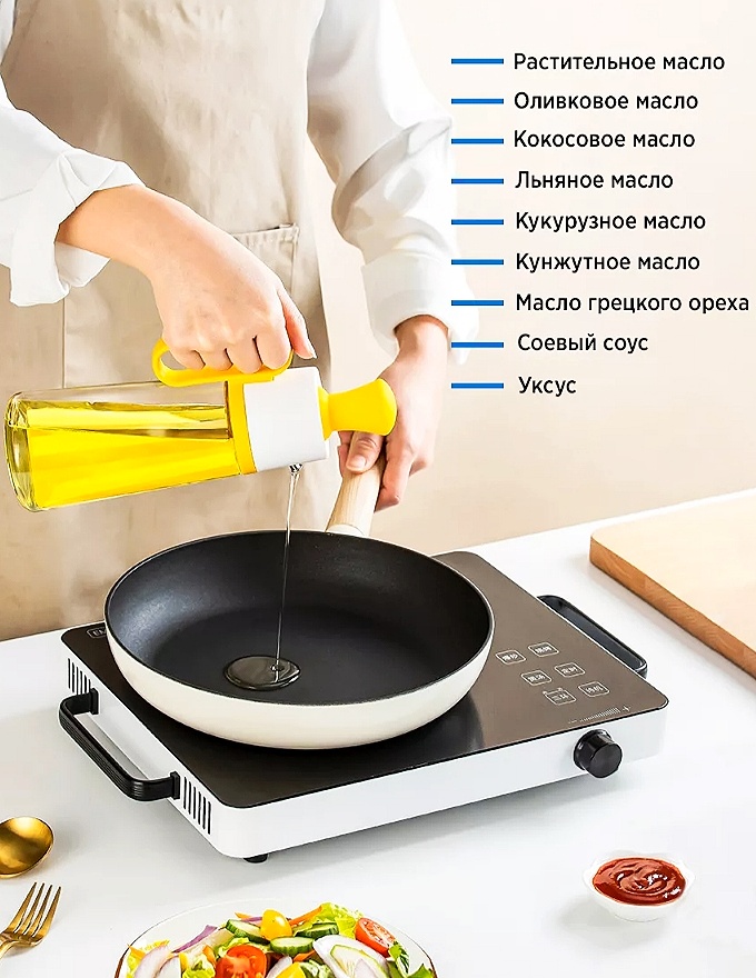 

Бутылка 550мл Бутылка для масла/соуса/уксуса, 550мл, Желтый;прозрачный, 550мл