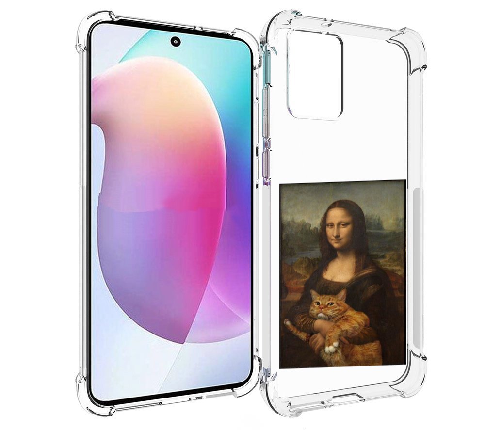 

Чехол MyPads монализа-с-котиком для Motorola Edge 30 Neo, Прозрачный, Tocco