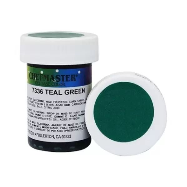 

Краска Зеленый бирюзовый гелевая концентрир. Teal Green Chefmaster, 28 гр.