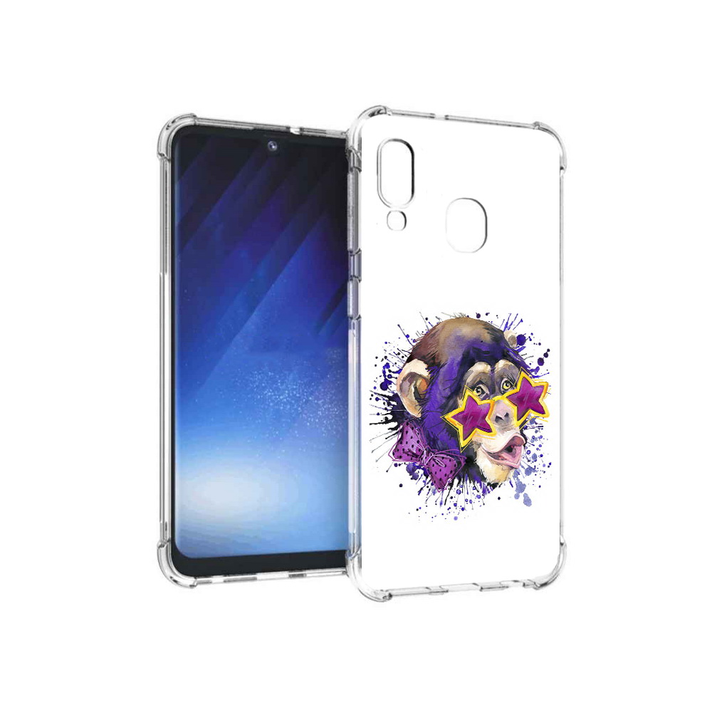 

Чехол MyPads Tocco для Samsung Galaxy A20e обезьяна в очках (PT133424.505.524), Прозрачный, Tocco