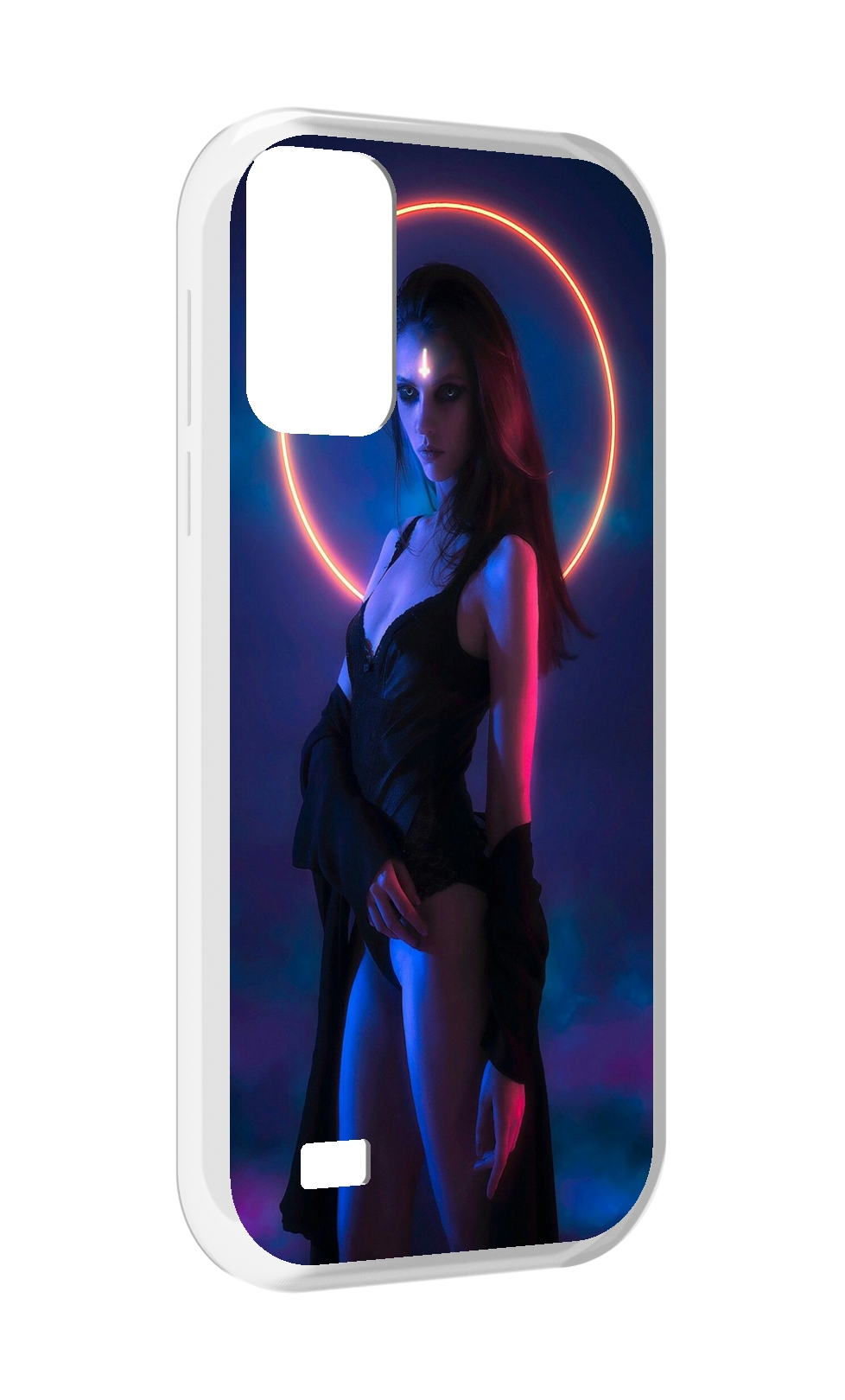 

Чехол MyPads девушка с неоновым кругом женский для Oukitel C31, Прозрачный, Tocco