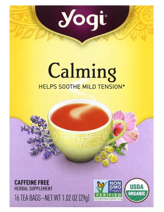 Чай в пакетиках Yogi Tea Calming без кофеина, 16 пакетиков