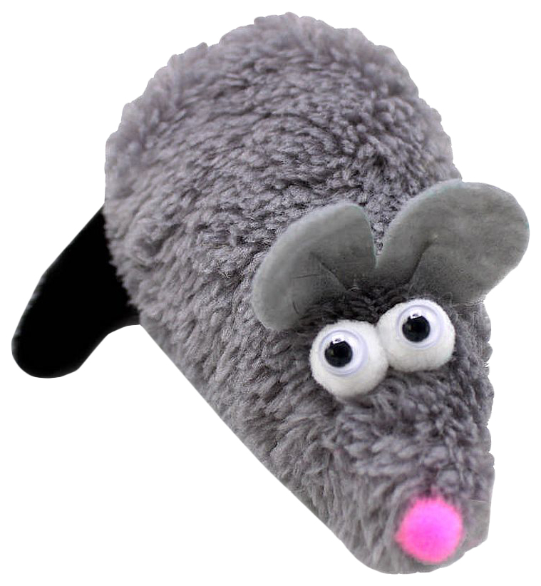 

Игрушка для кошек GoSi Мышка L серая с хвостом из норки