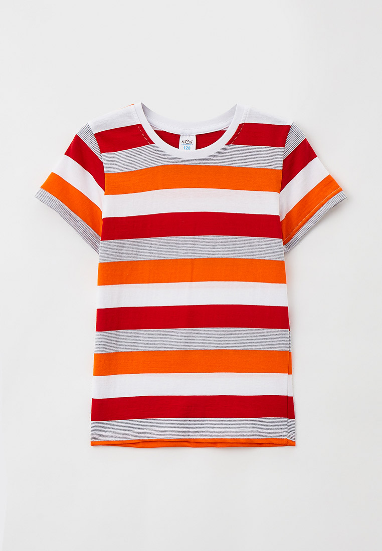 Футболка детская N.O.A. 11529, белый серый оранжевый красный, 158