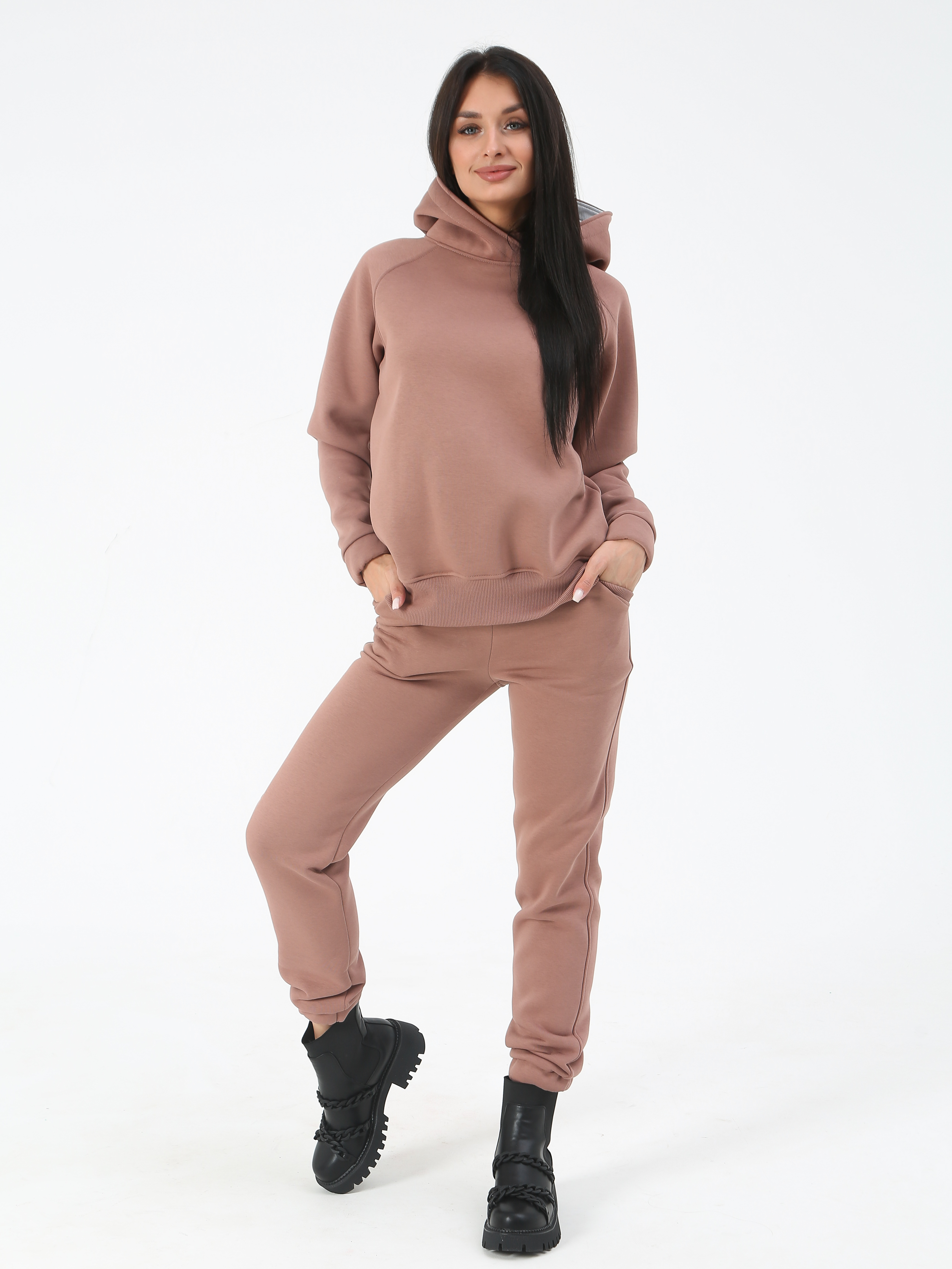 Костюм женский Хороший трикотаж ДО-56 коричневый 54 RU