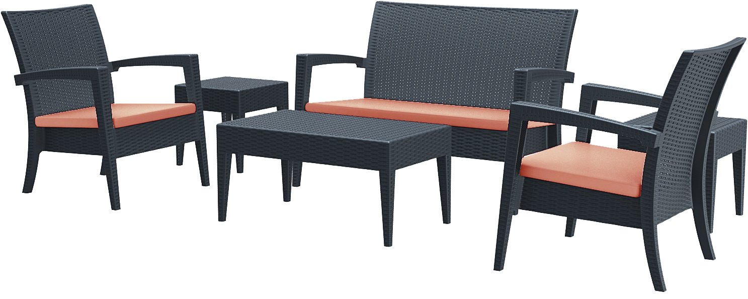 Набор дачной мебели Siesta Contract MIAMI LOUNGE SET 840 антрацит 6 предметов